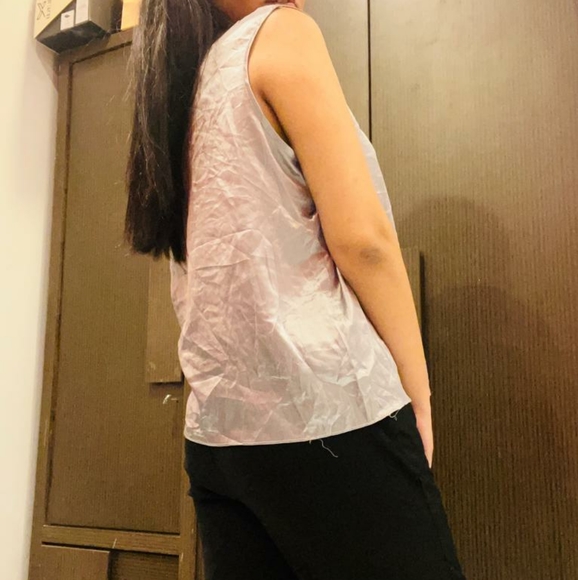 Grey satin metallic top - Picture 5 of 6